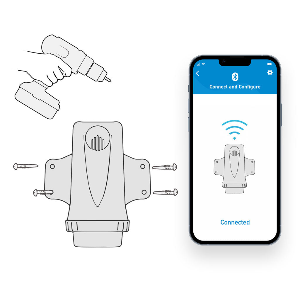 Diagram showing how to easily attach and connect to the sensor