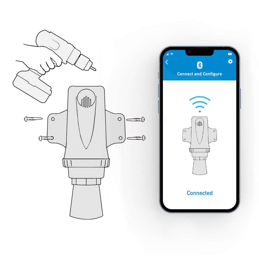 Diagram showing how to quickly attach and connect to sensor