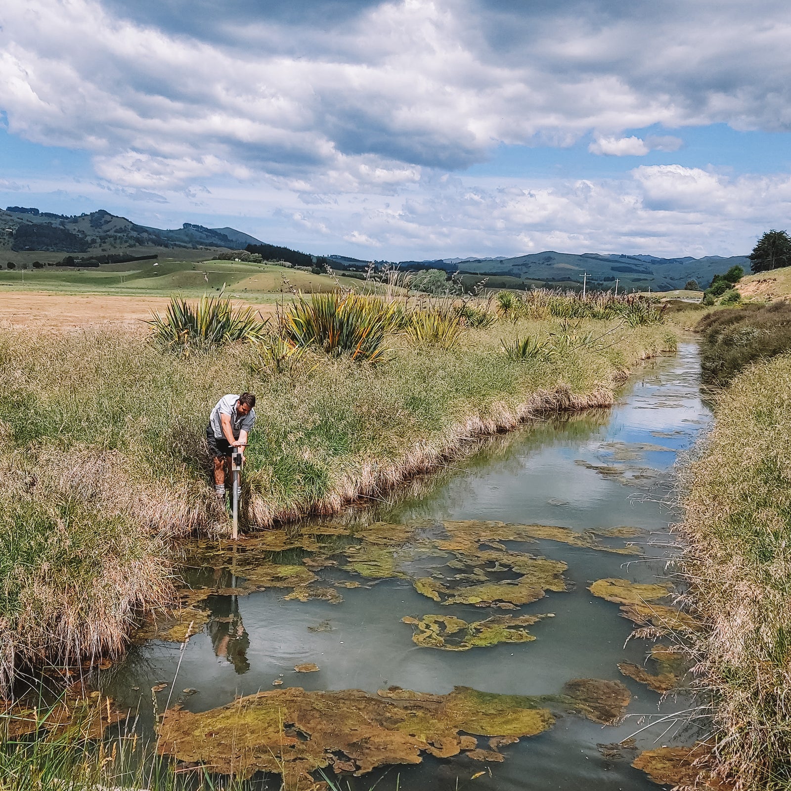 Installing a sensor to measure a stream