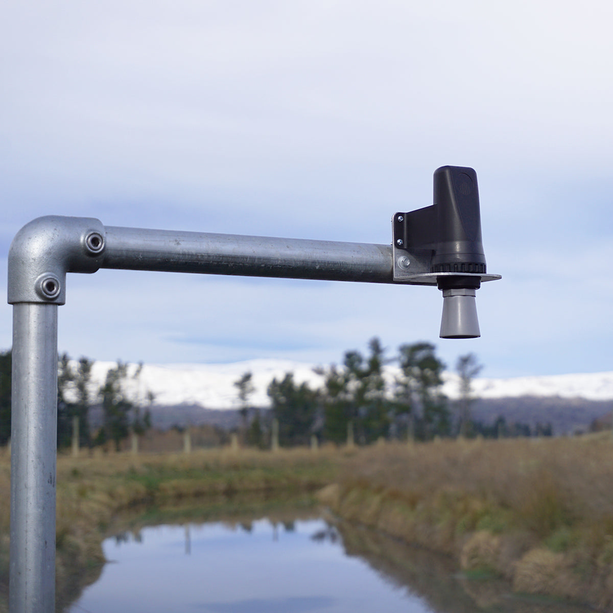 LS1 mounted on a pole above a stream